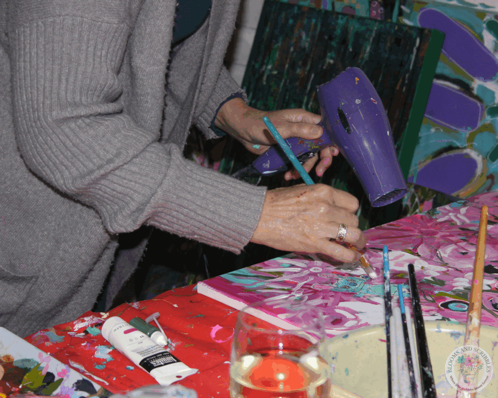 Studio workspace with painting pallete
